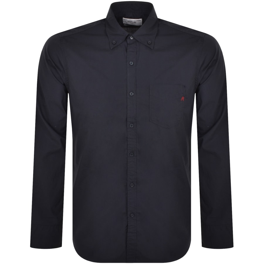 Replay Long Sleeved Shirt Navy | Mainline Menswear United States